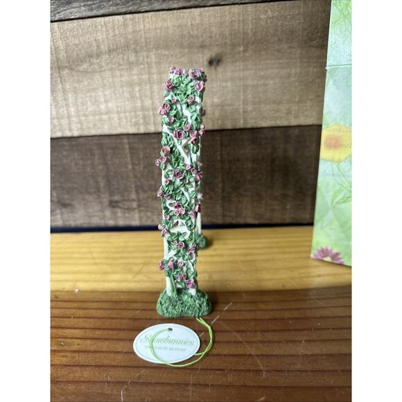 Vintage 1999 Dept 56 Snowbunnies Spring Trellis In Bloom In Box - Picture 5 of 5